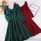 V-neck Knotted Bow Dress