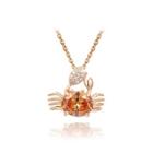 Lovely Rose Gold Plated Crab Pendant With Champagne Gold Austrian Element Crystal And Necklace