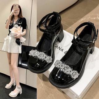 Ankle Strap Chunky Heel Mary Jane Pumps