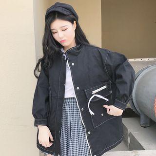 Snap Button Stitched Detail Jacket