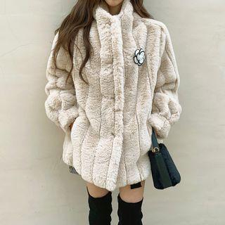 Balloon-sleeve Faux-fur Jacket