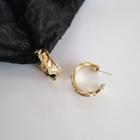 Irregular Open Hoop Earring 1 Pair - Gold - One Size