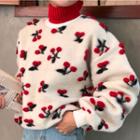 Turtleneck Cherry Pattern Sweater
