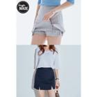Inset Shorts Slit-hem Miniskirt