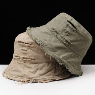 Plain Distressed Bucket Hat