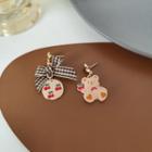 Asymmetrical Bear Cherry Drop Earring / Clip-on Earring
