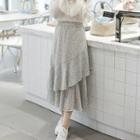 Frill-trim Chiffon Midi Skirt As Shown In Figure - One Size