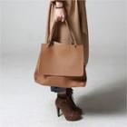 Flap Faux-leather Tote