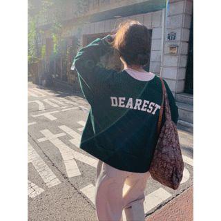 Letter Print Brushed-fleece Lined Pullover One Size