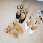 Block Heel Quilted Ankle Strap Shoes