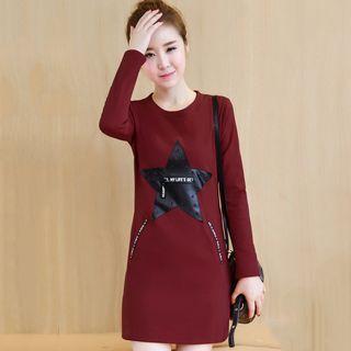 Star Applique Pullover Dress