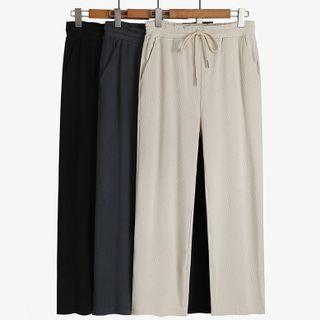 Drawstring Knit Straight Leg Pants