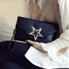Metal-accent Faux-leather Clutch