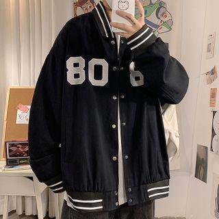 Number Embroidered Bomber Jacket