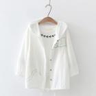Embroidered Hooded Blouse