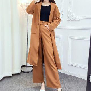 Set: Coat + Wide Leg Pants