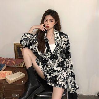 Ink Print Shirt Black & White - One Size