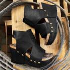 Peep-toe Cutout Wedge-heel Platform Sandals
