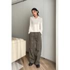 Flap Patch-pocket Wide-leg Pants