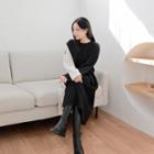 Two-one Napped T-shirt Dress Black - One Size