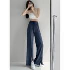 Drawcord Slit-hem Wide-leg Pants