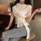 Short-sleeve Crew-neck Asymmetric T-shirt