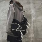 Ruched Nylon Crossbody Bag Black - One Size