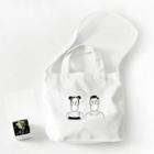 Canvas Couple Tote Bag White - One Size