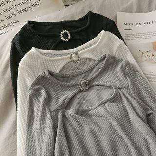Cutout-front Ruched Crop T-shirt