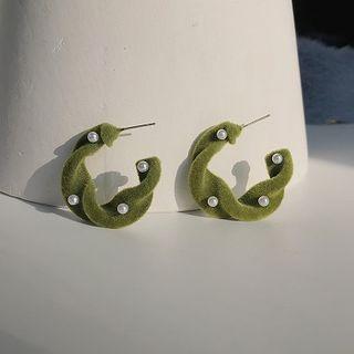 Velvet Open Hoop Earring / Clip-on Earring