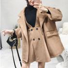 Set: A-line Jumper Skirt + Single-button Coat