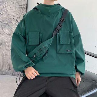 Set: Plain Cargo Hoodie + Belt Bag