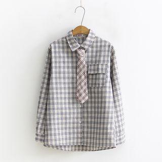 Set: Plaid Shirt + Necktie