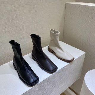 Low-heel Square-toe Short Boots