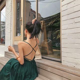 Bare-back Tiered Maxi Sundress