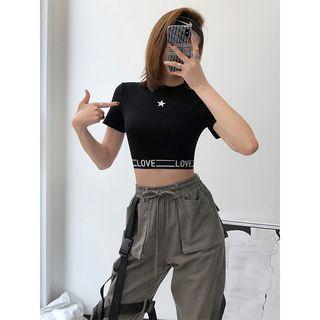 Dry-fit Printed Crop Top