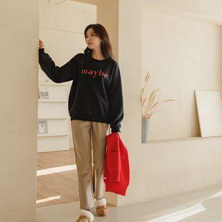 Letter Elbow-patch Sweatshirt