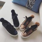 Pompom Lace-up Sneakers
