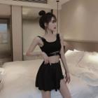 Buckled Crop Tank Top / Skort