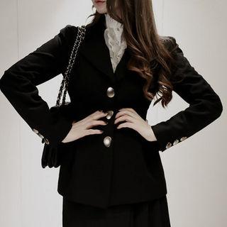Metal-button Single-breasted Jacket