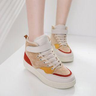 High Top Platform Lace-up Sneakers