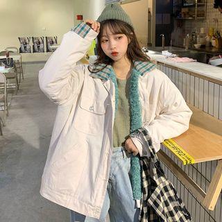 Fleece-lined Padded Jacket Almond - One Size