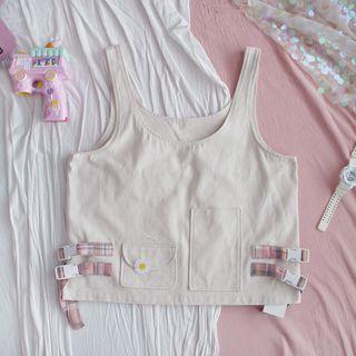 Pocket Detail Vest As Shown In Figure - One Size