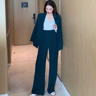 Se: Tie-waist Blazer + Wide Leg Pants