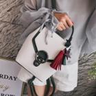 Convertible Faux Leather Backpack With Tassel