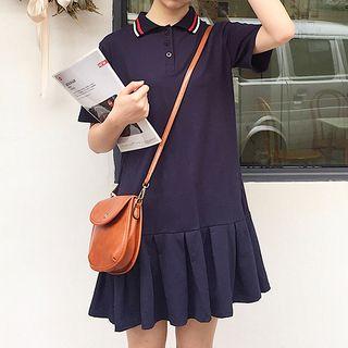 Knit Short-sleeve Polo Dress