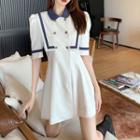 Puff-sleeve Sailor Collar Dress