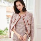 Tweed Jacket / Sleeveless Mini A-line Dress