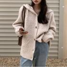 Cable Knit Hooded Sweater Almond - One Size