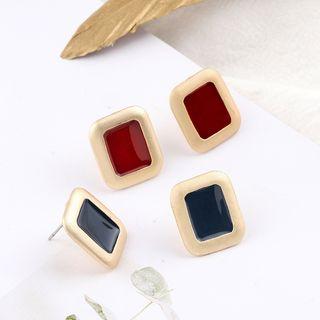 Matte Alloy Rectangle Earring